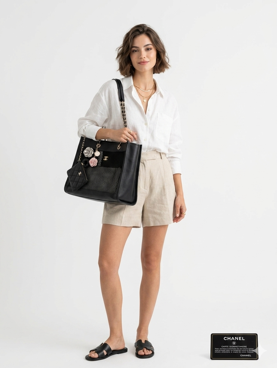 Chanel Mesh Beach Tote Set
