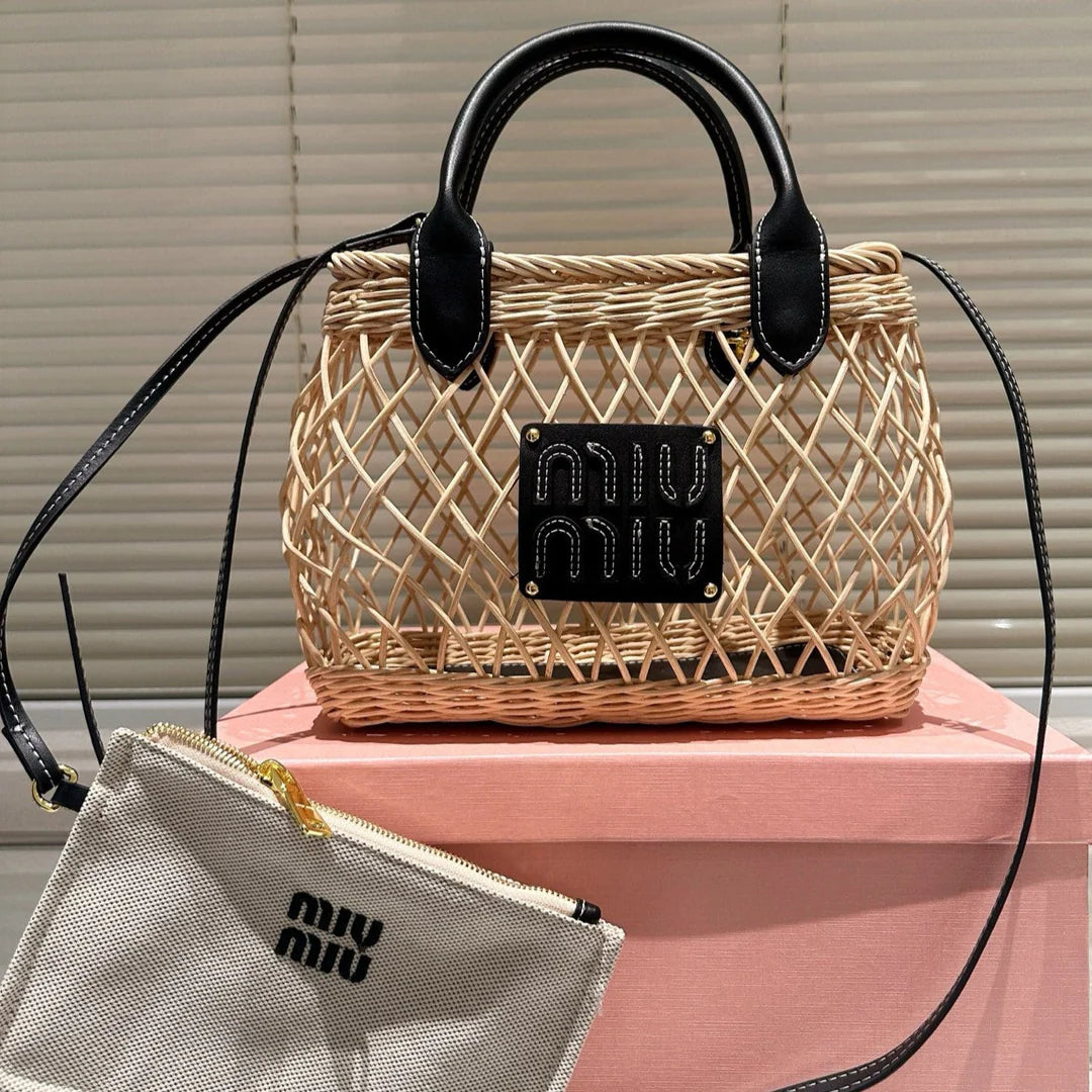 Miu Miu Wicker Basket Bag