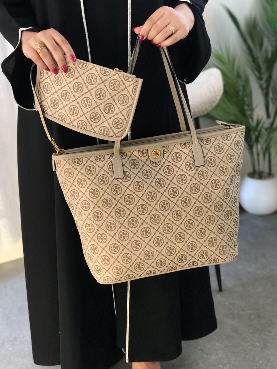 Tory Burch T Monogram Zip Tote