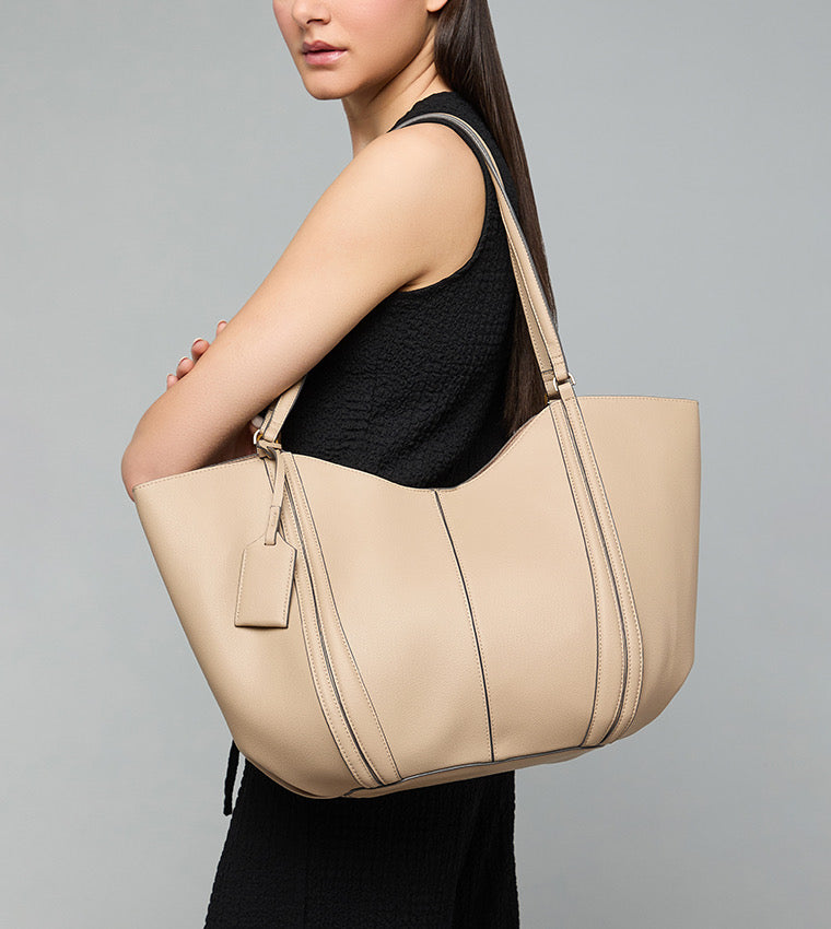 Zara Minimalist Tote Bag with Inner Pouch