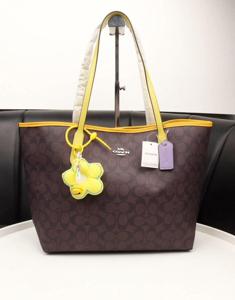 Coach City Tote In Colorblock Signature Canvas