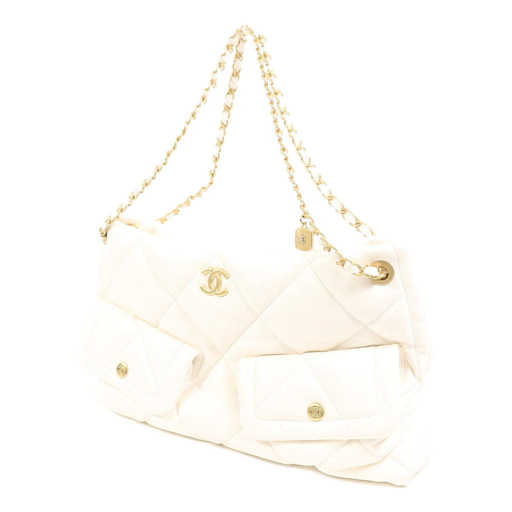 Chanel Large Quilted Pocket Tote Bag