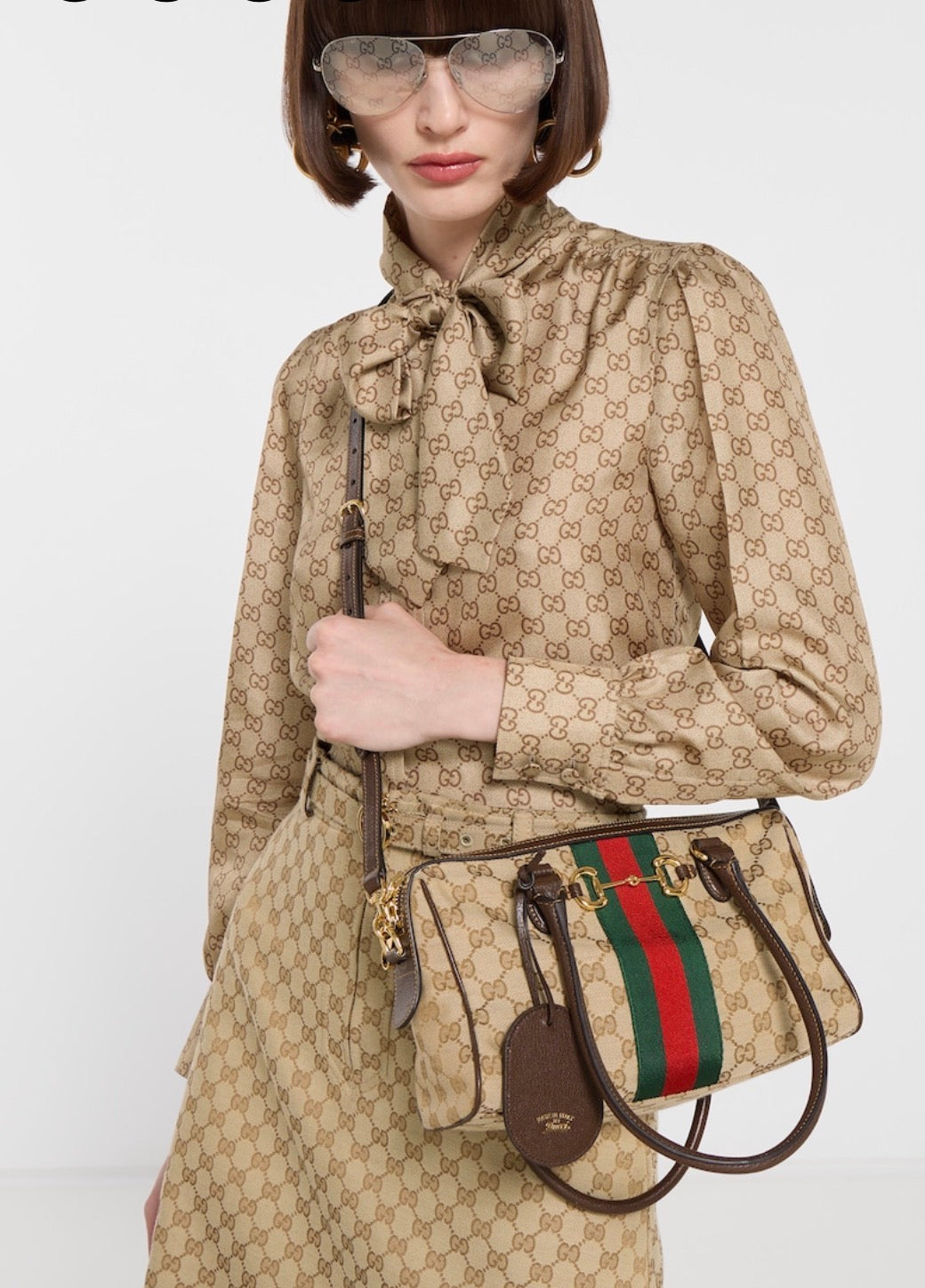 Gucci Horsebit Web Shoulder Bag