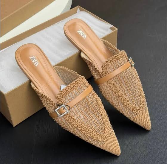 ZARA Woven Pointed Mules