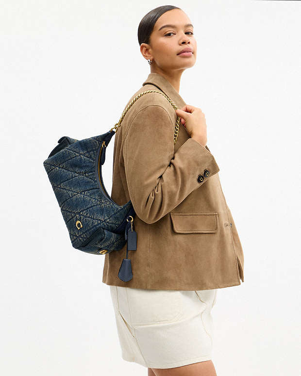 Coach Quilted Denim Cargo Shoulder Bag