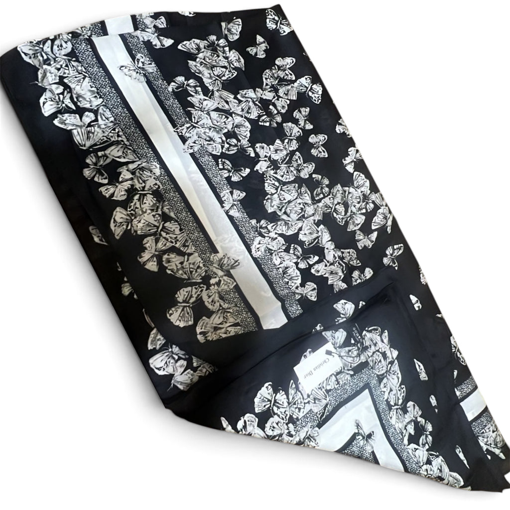 Christian Dior Butterfly Toile de Jouy Square Silk Scarf