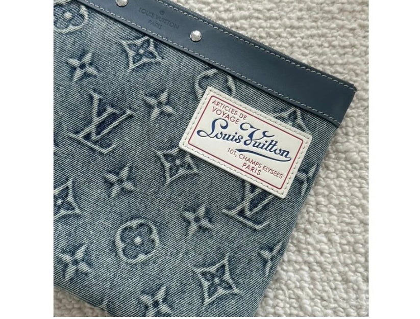 Louis Vuitton Denim Monogram Pouch