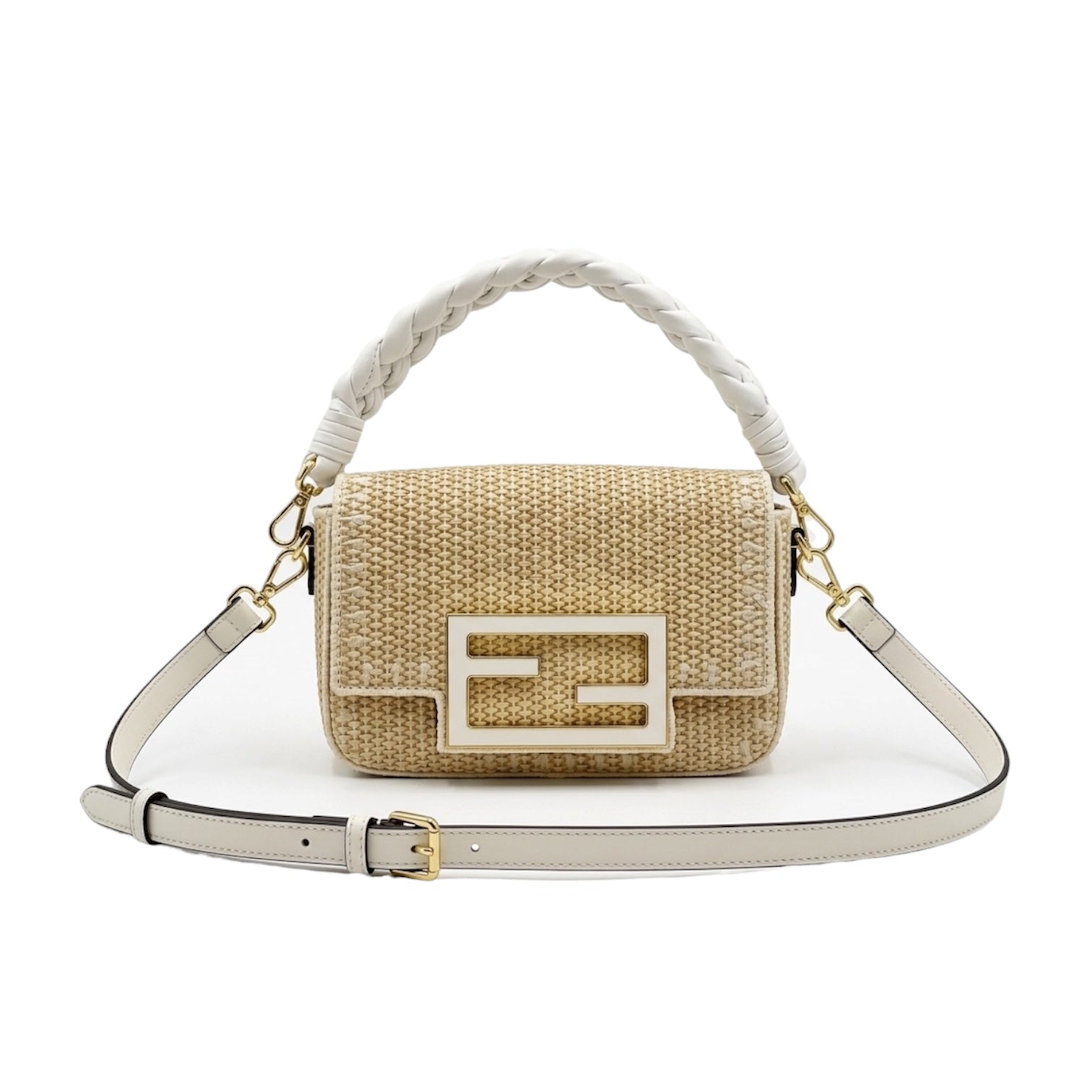 Fendi Baguette Raffia Shoulder Bag