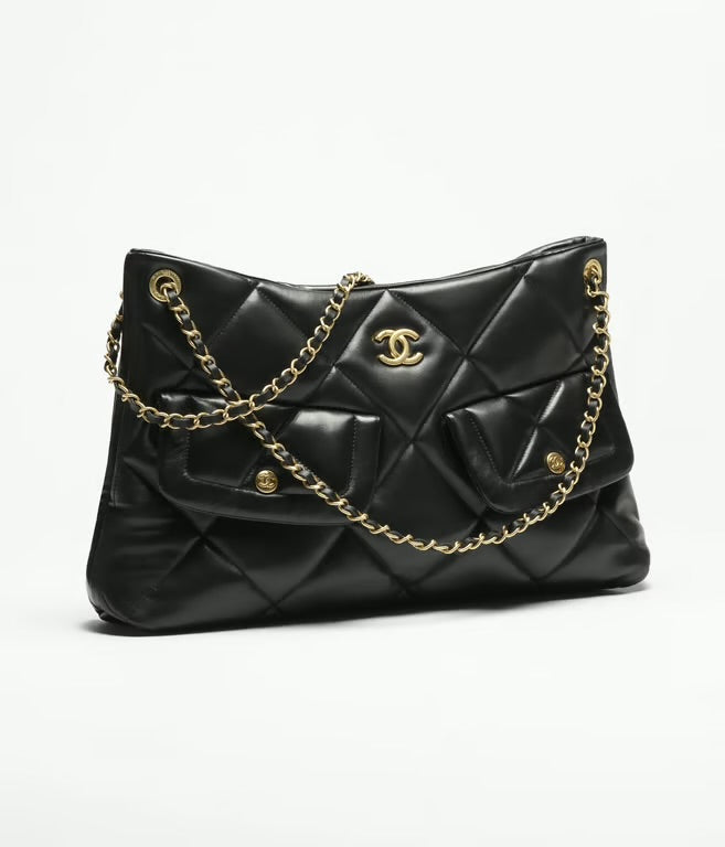Chanel Large Quilted Pocket Tote Bag