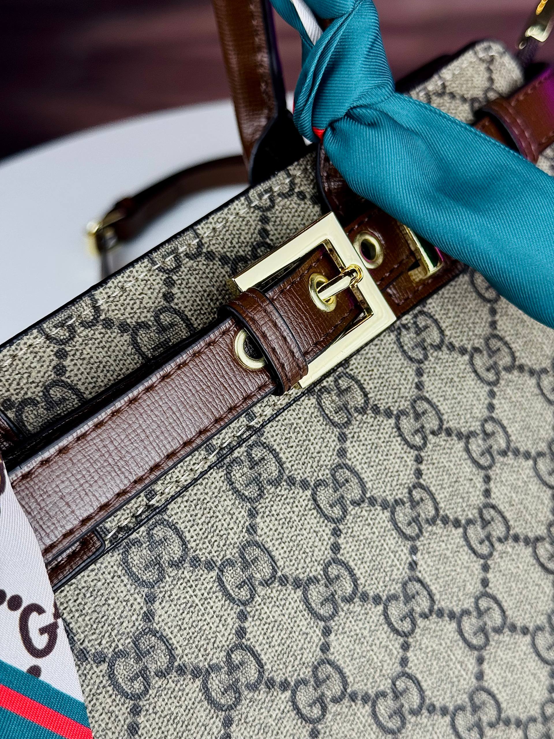 Gucci Inspired Structured Top Handle Bag