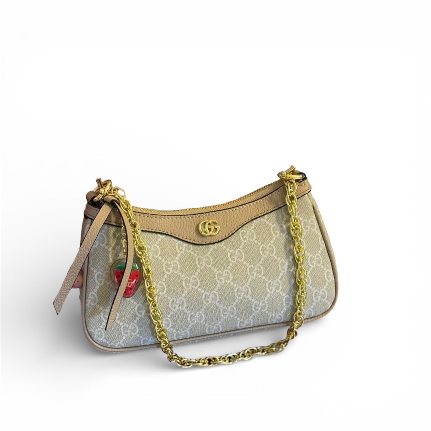 Gucci GG Canvas Shoulder Bag with Web Strap