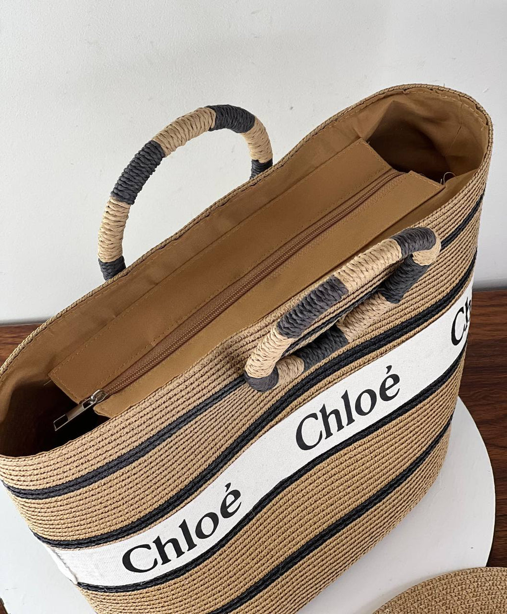 Chloé Woody Basket Bag & Raffia Hat Set