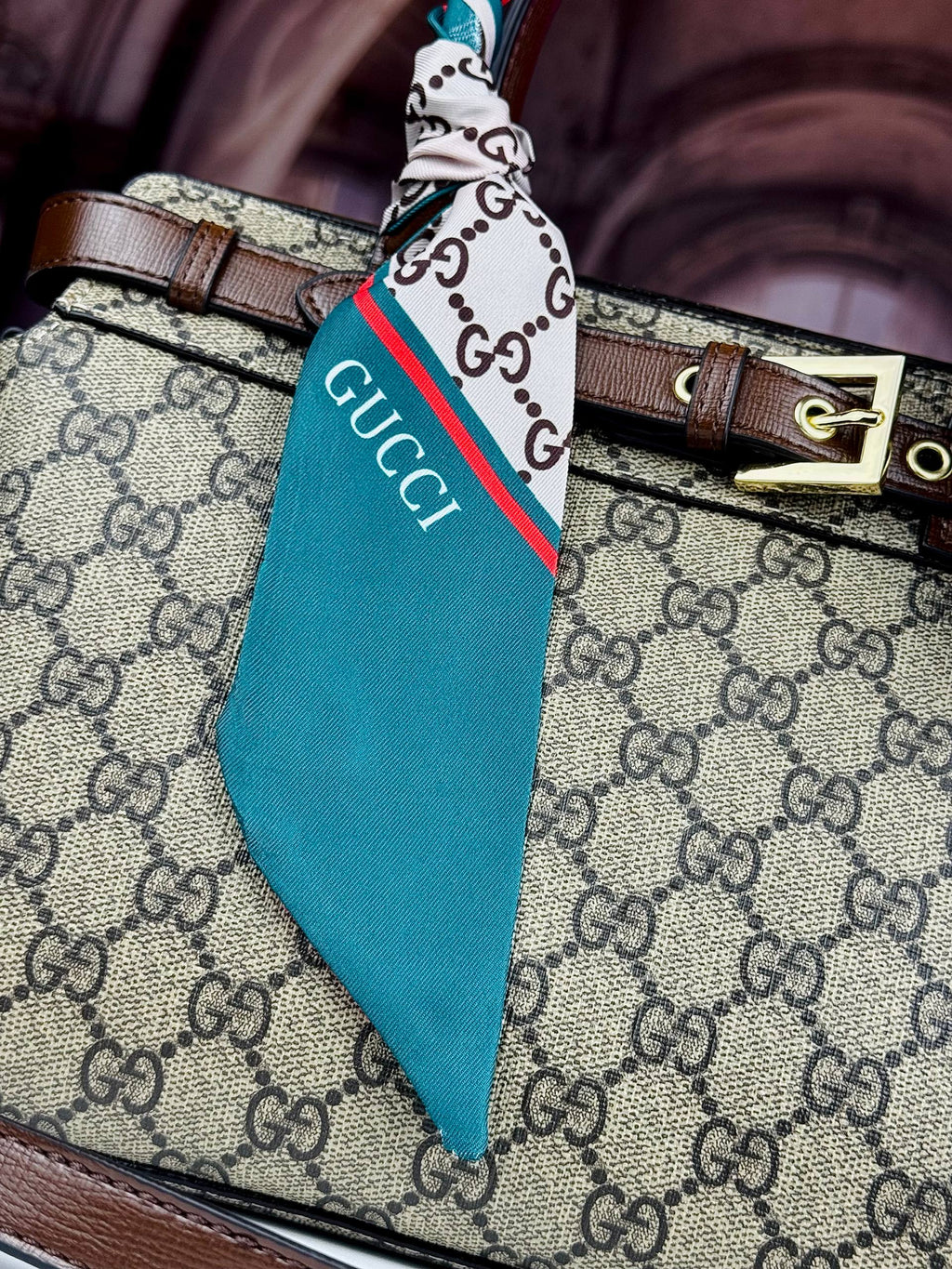 Gucci Inspired Structured Top Handle Bag