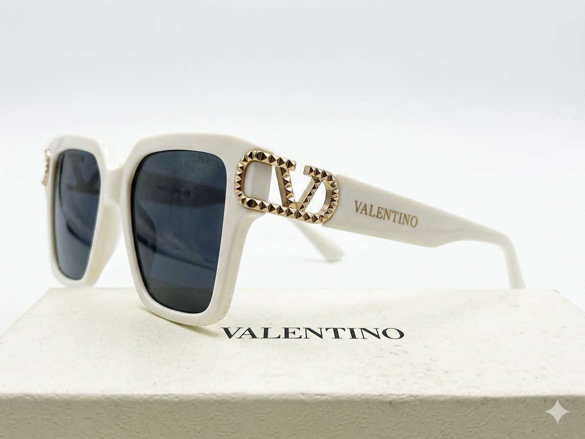 Valentino Garavani Studded VLogo Square Sunglasses