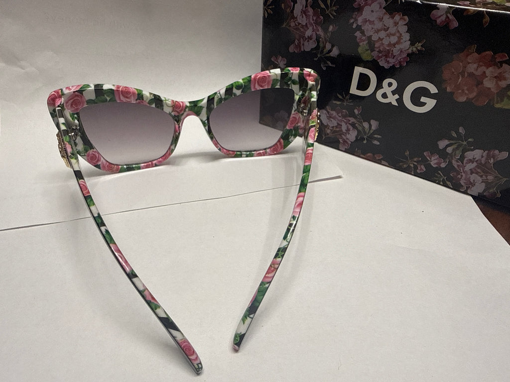 Dolce & Gabbana Floral Cat-Eye Sunglasses