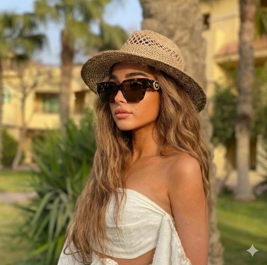 Versace Medusa Chain Square Sunglasses
