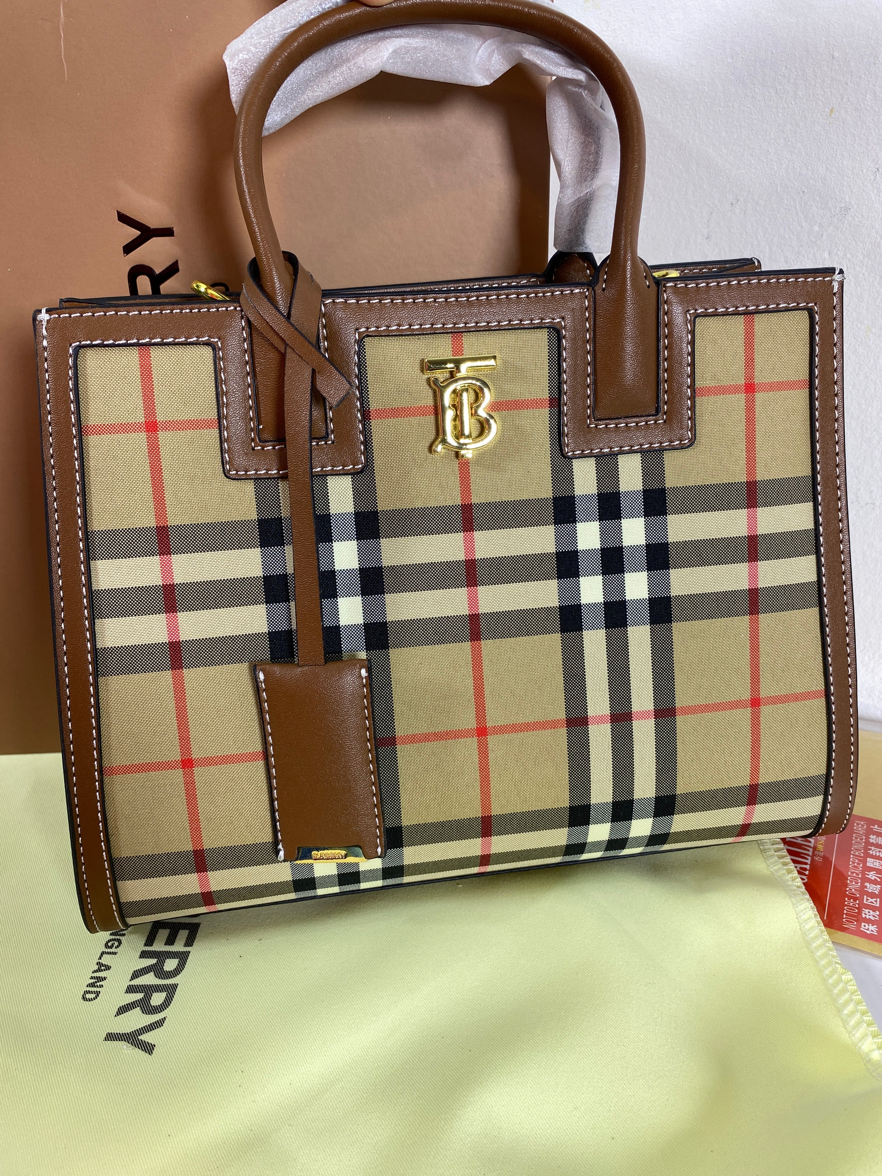 Burberry Check Tote Bag