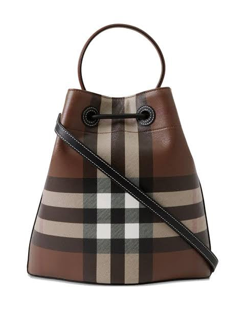 Burberry TB Monogram Check Bucket Bag