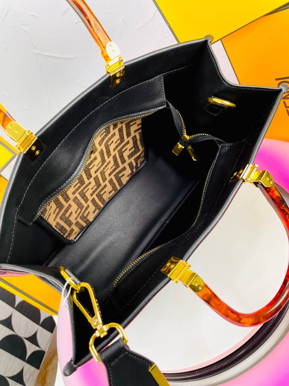 Fendi Roma Logo Tote Bag