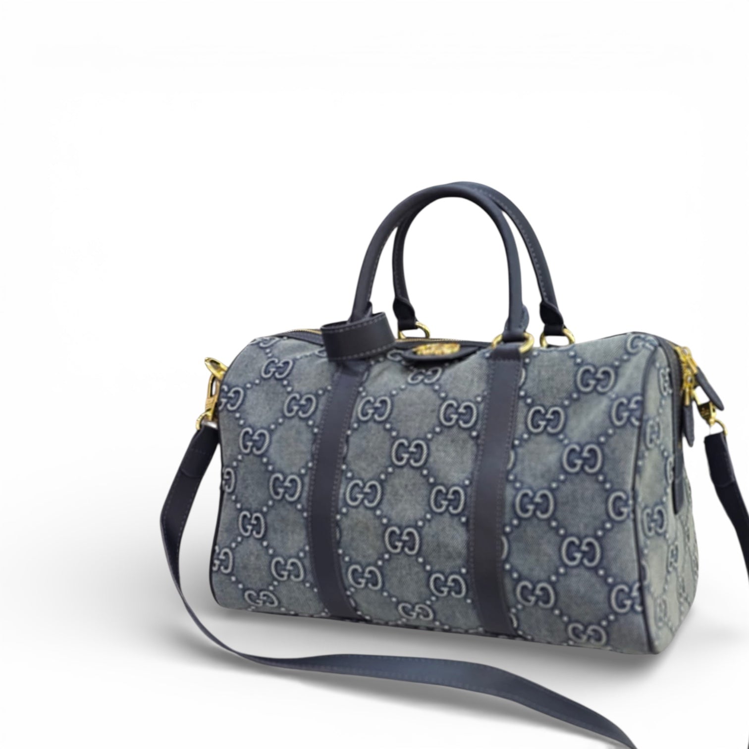 Gucci GG Denim Boston Top Handle Bag