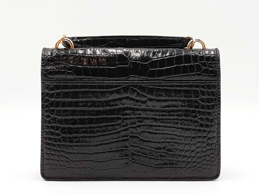 Saint Laurent Cassandra Croc-Embossed Top Handle Bag