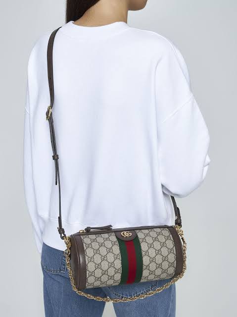 Gucci GG Canvas Shoulder Bag with Chain