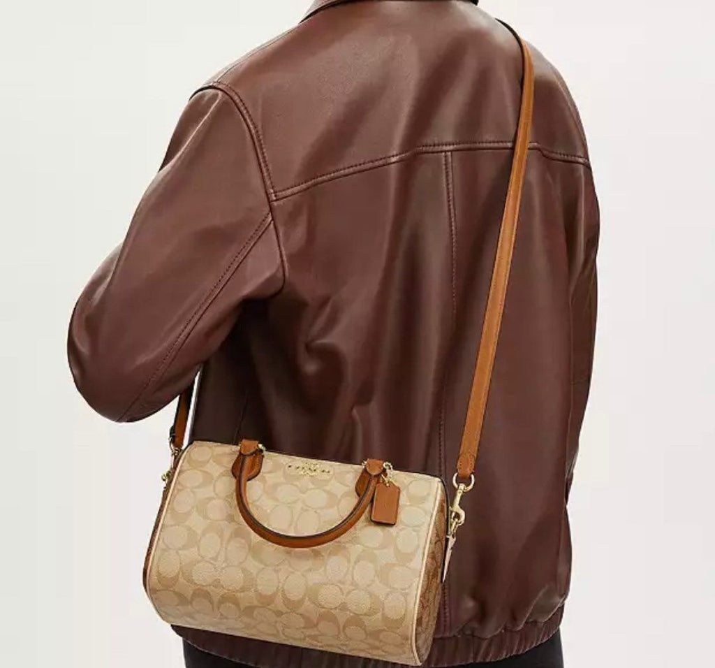 Coach Rowan Satchel In Blocked Signature Canvas