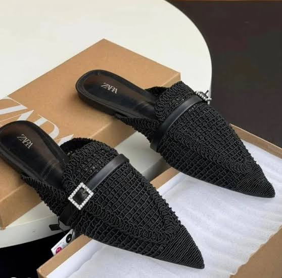ZARA Woven Pointed Mules