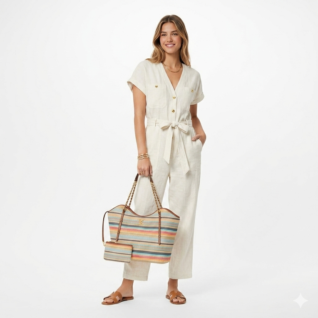 Louis Vuitton Raffia Tote Bag