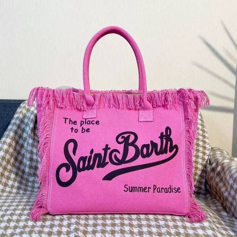 Saint Barth Summer Paradise Fringe Tote Bag