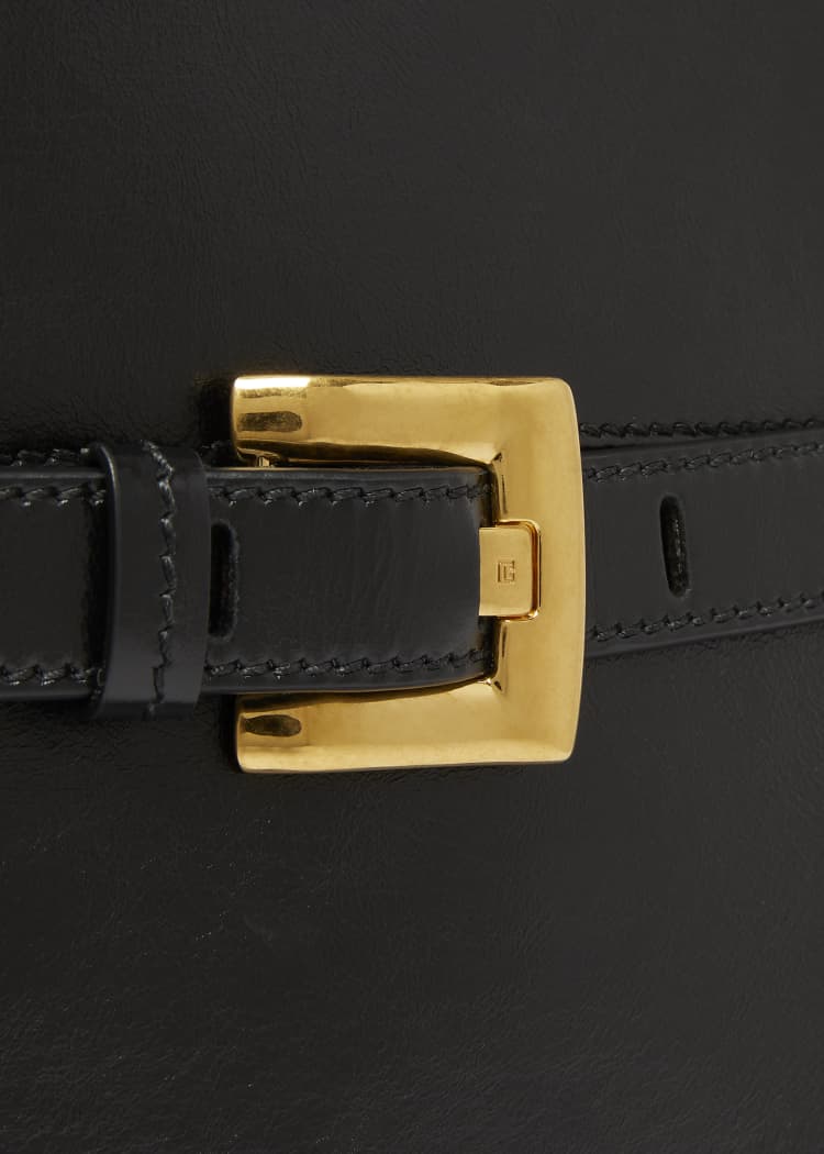 BALMAIN Shuffle Belt Shoulder Bag in Calfskin