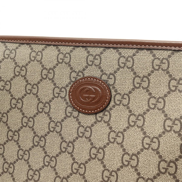 GUCCI BROWN GG INTERLOCKING POUCH