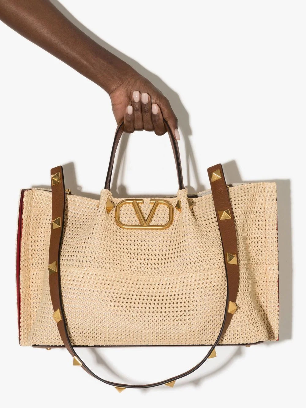 Medium Straw Tote Valentino Bag
