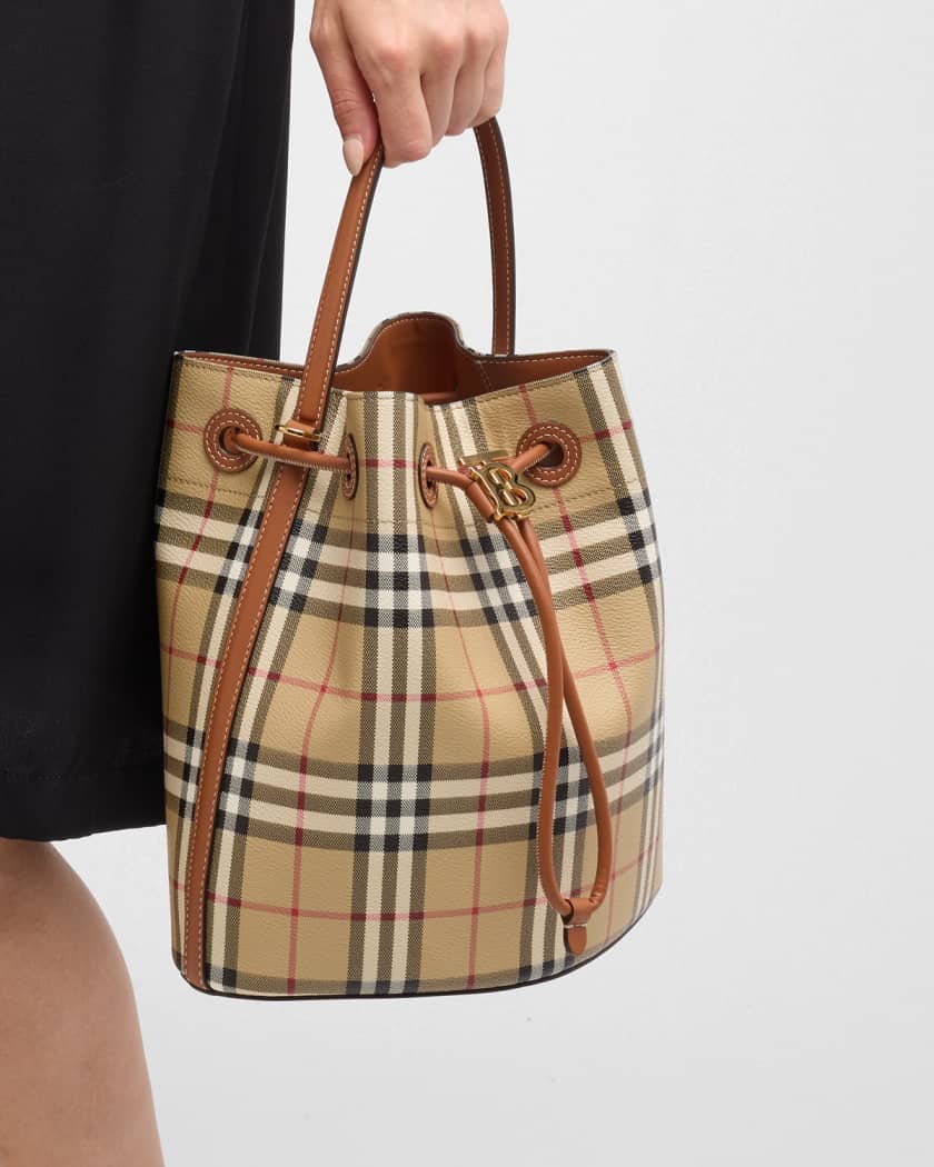 Burberry TB Monogram Check Bucket Bag