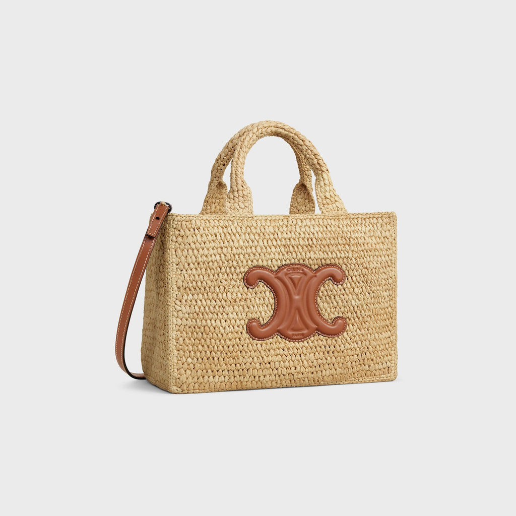 Celine Triomphe Straw Tote