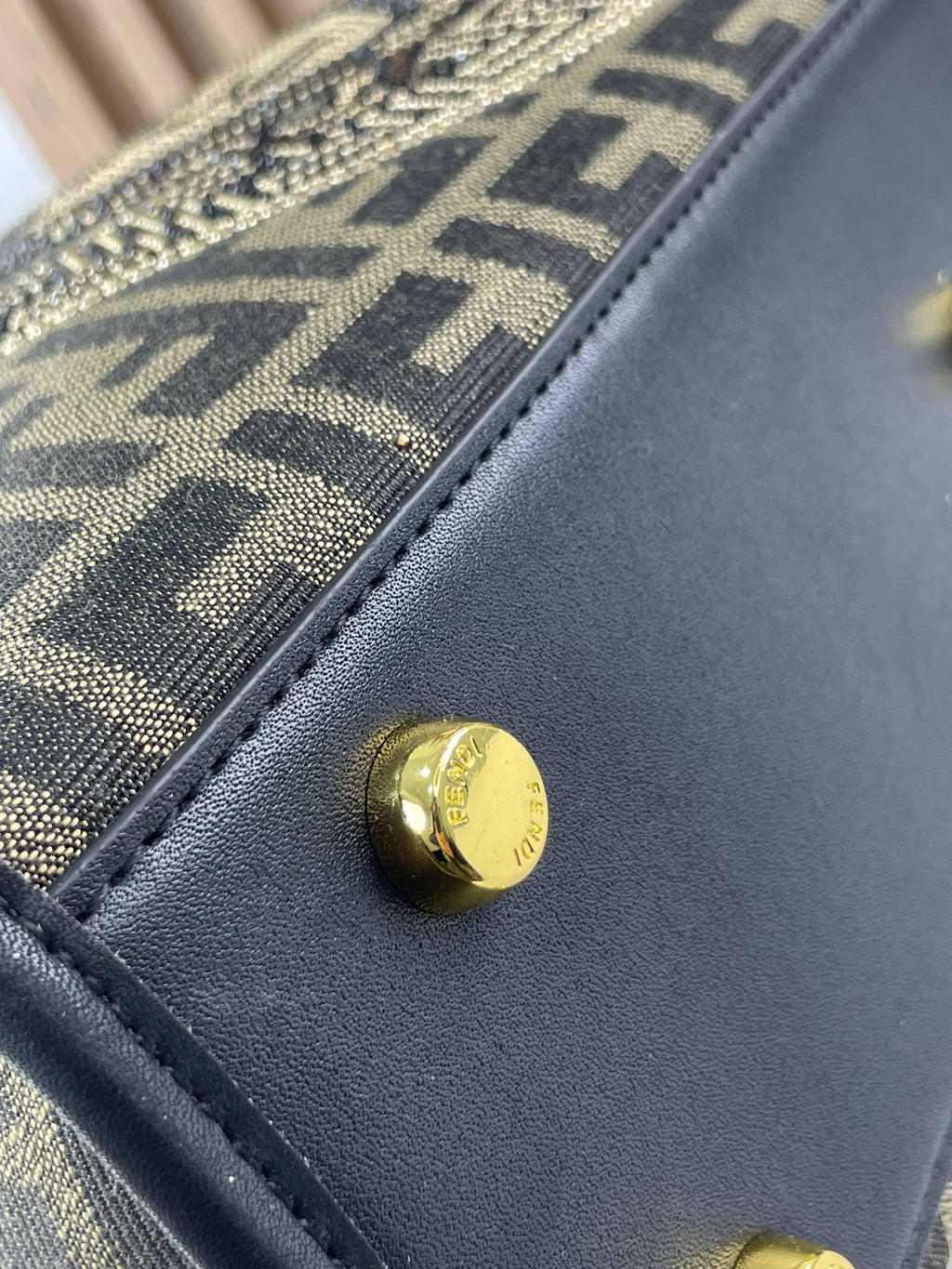 FENDACE (Fendi x Versace) Tote Bag – FF Canvas with Medusa Crystal Design