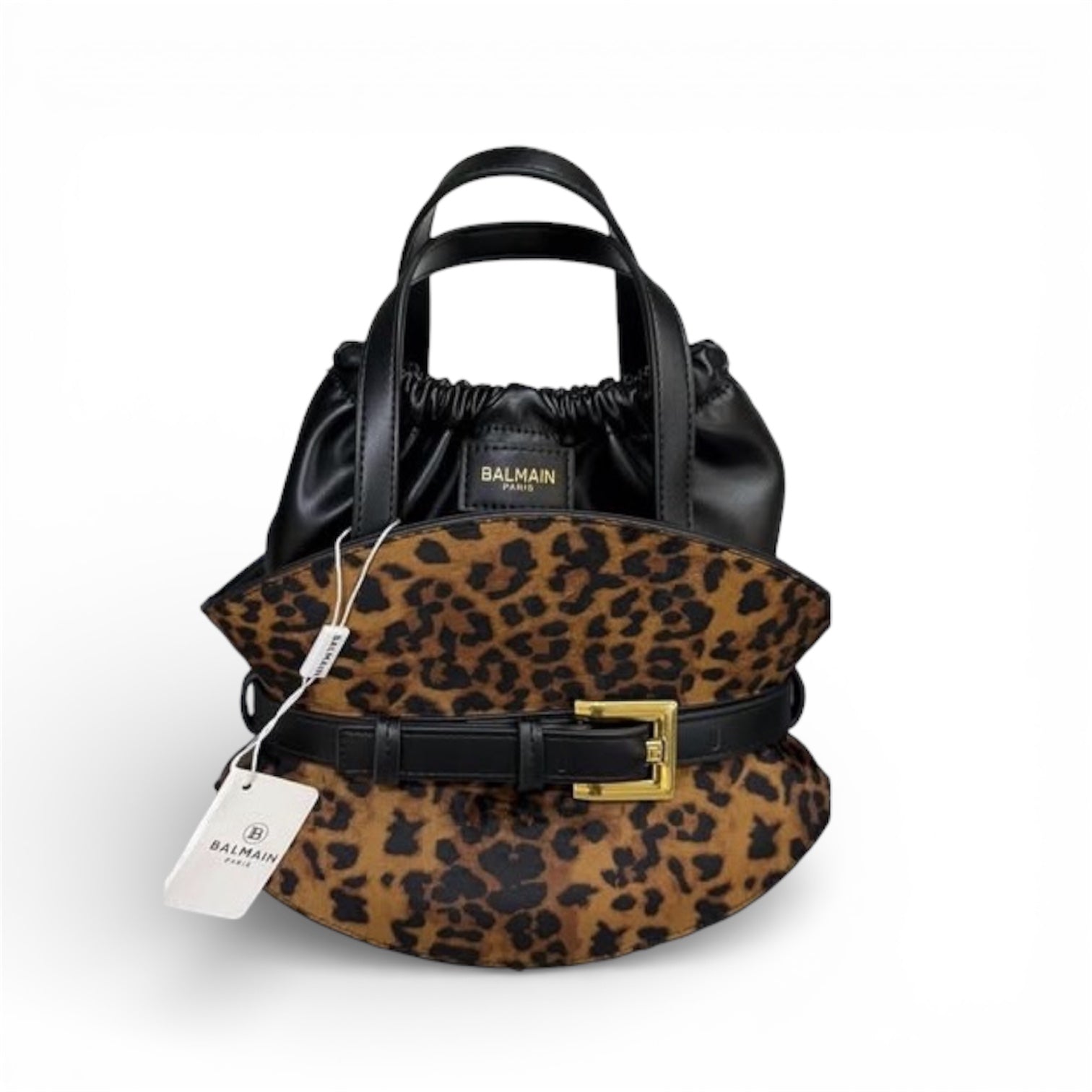Balmain B-Buzz Dynasty Leather Small Tote Bag