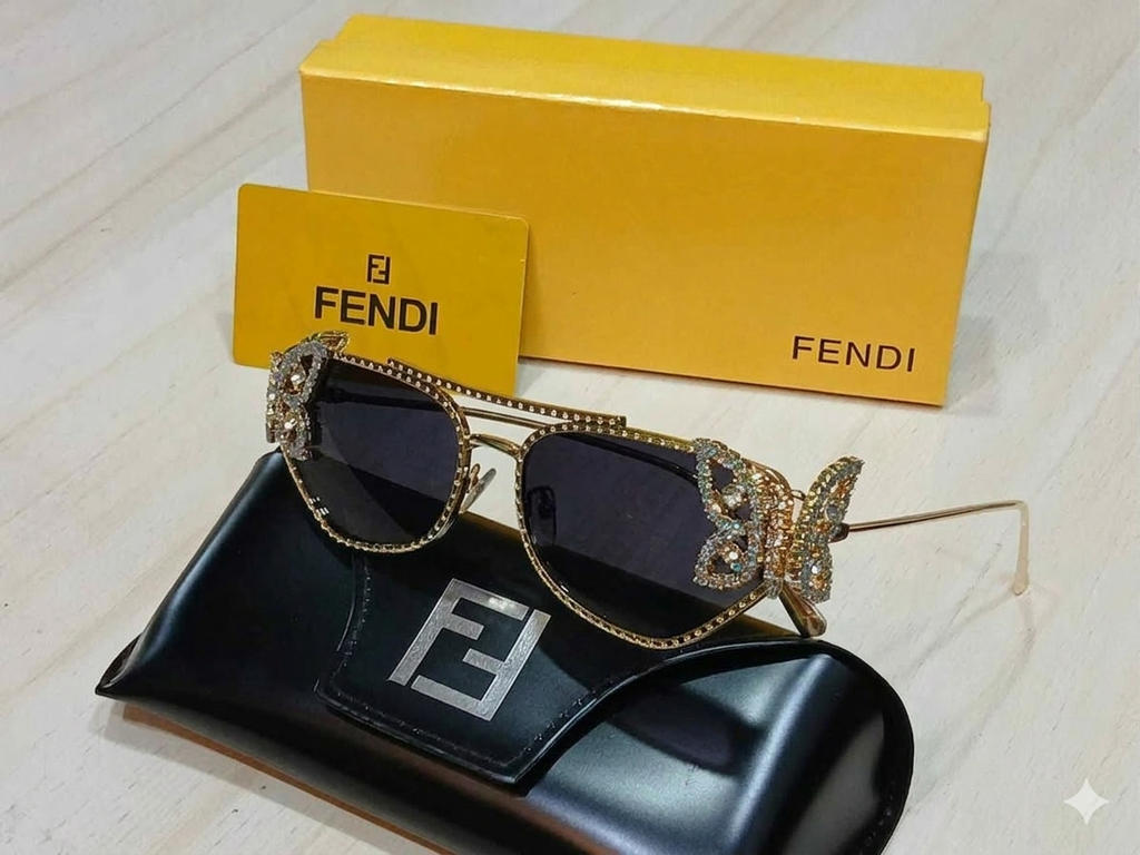 Fendi Crystal Butterfly Embellished Sunglasses