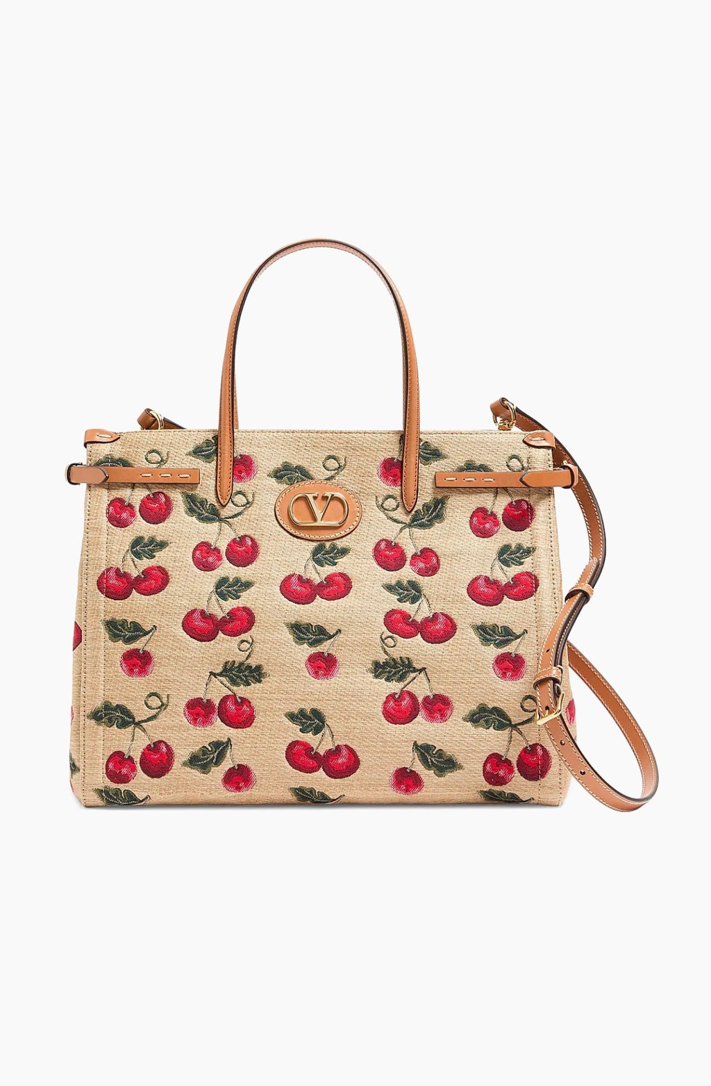 Valentino Cherry Embroidered Tote Bag