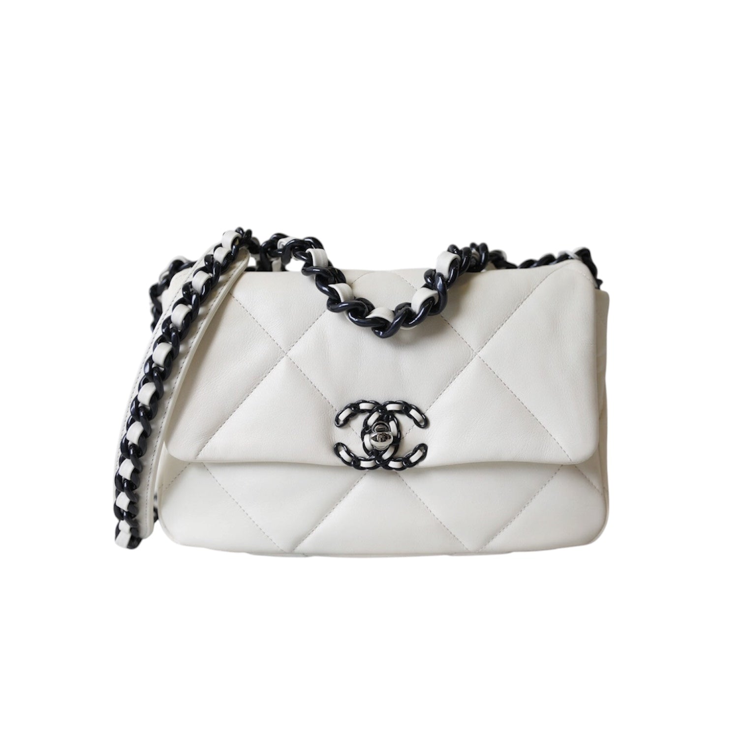 Chanel 19 Large Flap Bag in Bi-Color Quilted Lambskin