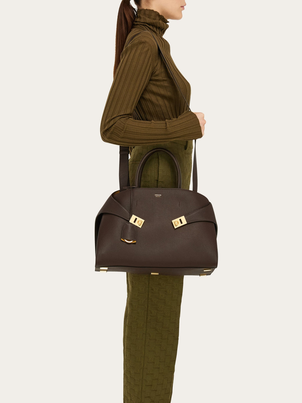 Ferragamo Hug Soft Shoulder Bag (M