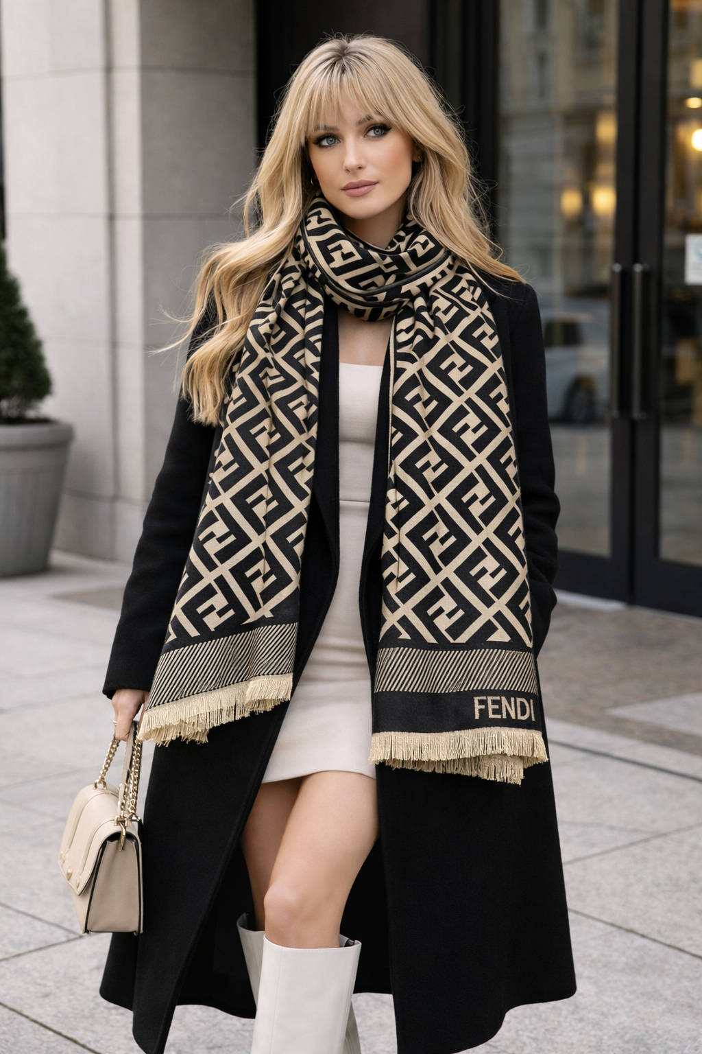 Fendi FF Monogram Lightweight Scarf