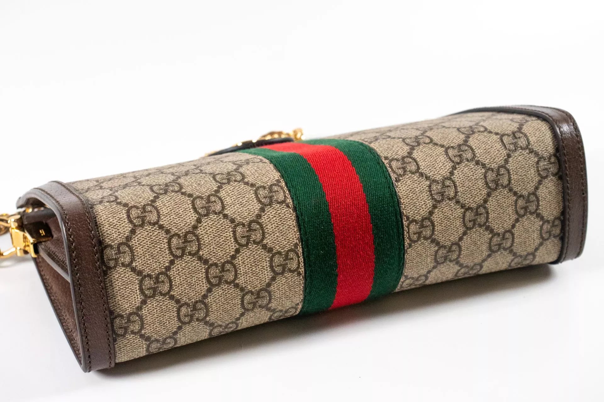 Gucci GG Canvas Clutch with Chain