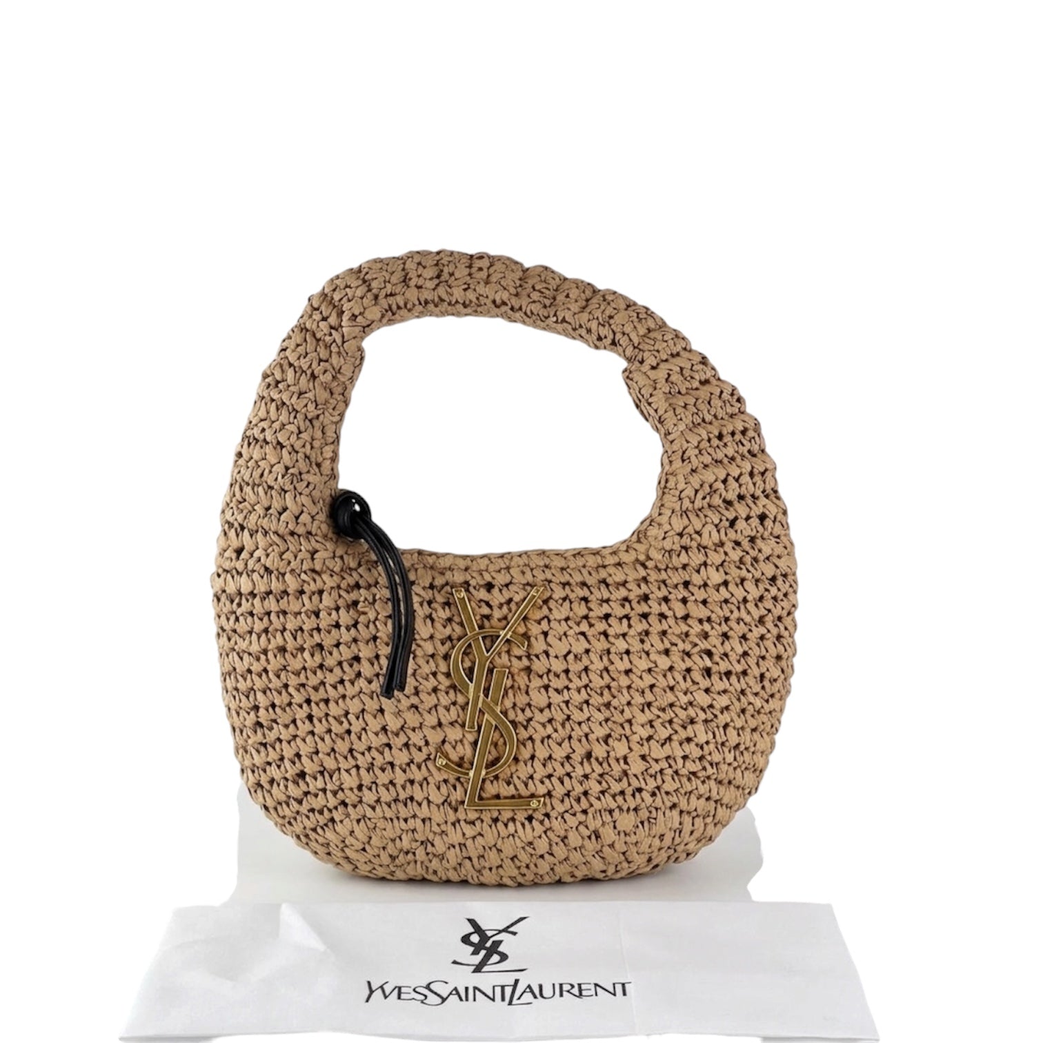 Saint Laurent (YSL) Le 5 à 7 Hobo Bag in Crochet Raffia