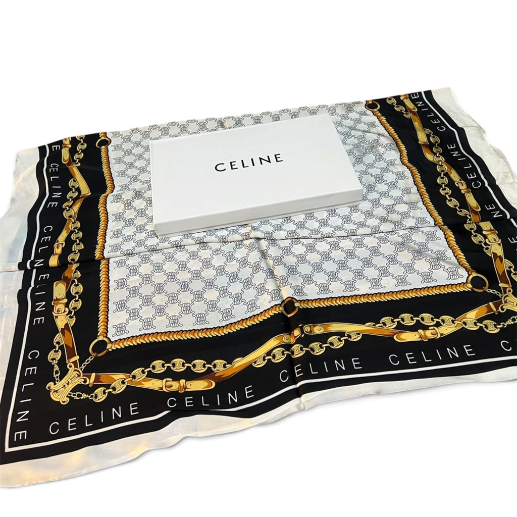 Celine Chain Print Silk Scarf