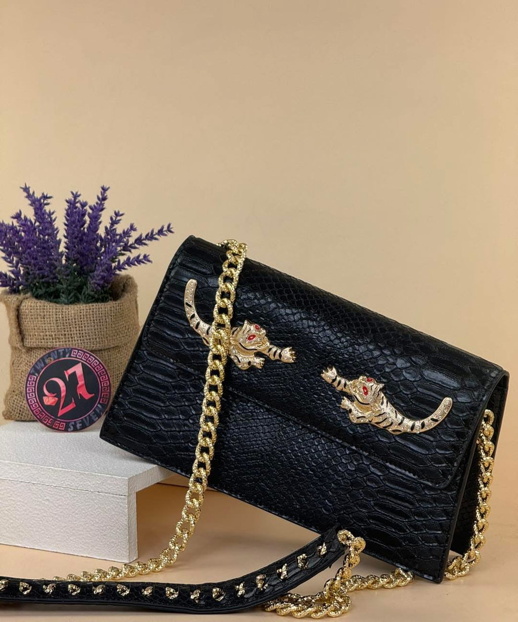 Roberto Cavalli Snake-Texture Bag