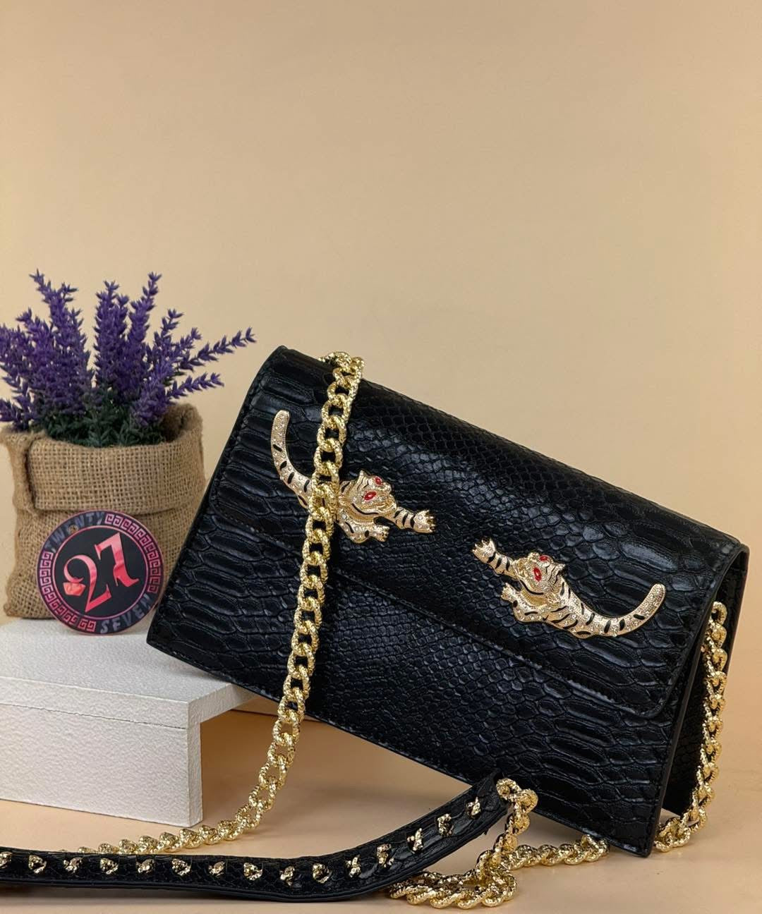 Roberto Cavalli Snake-Texture Bag