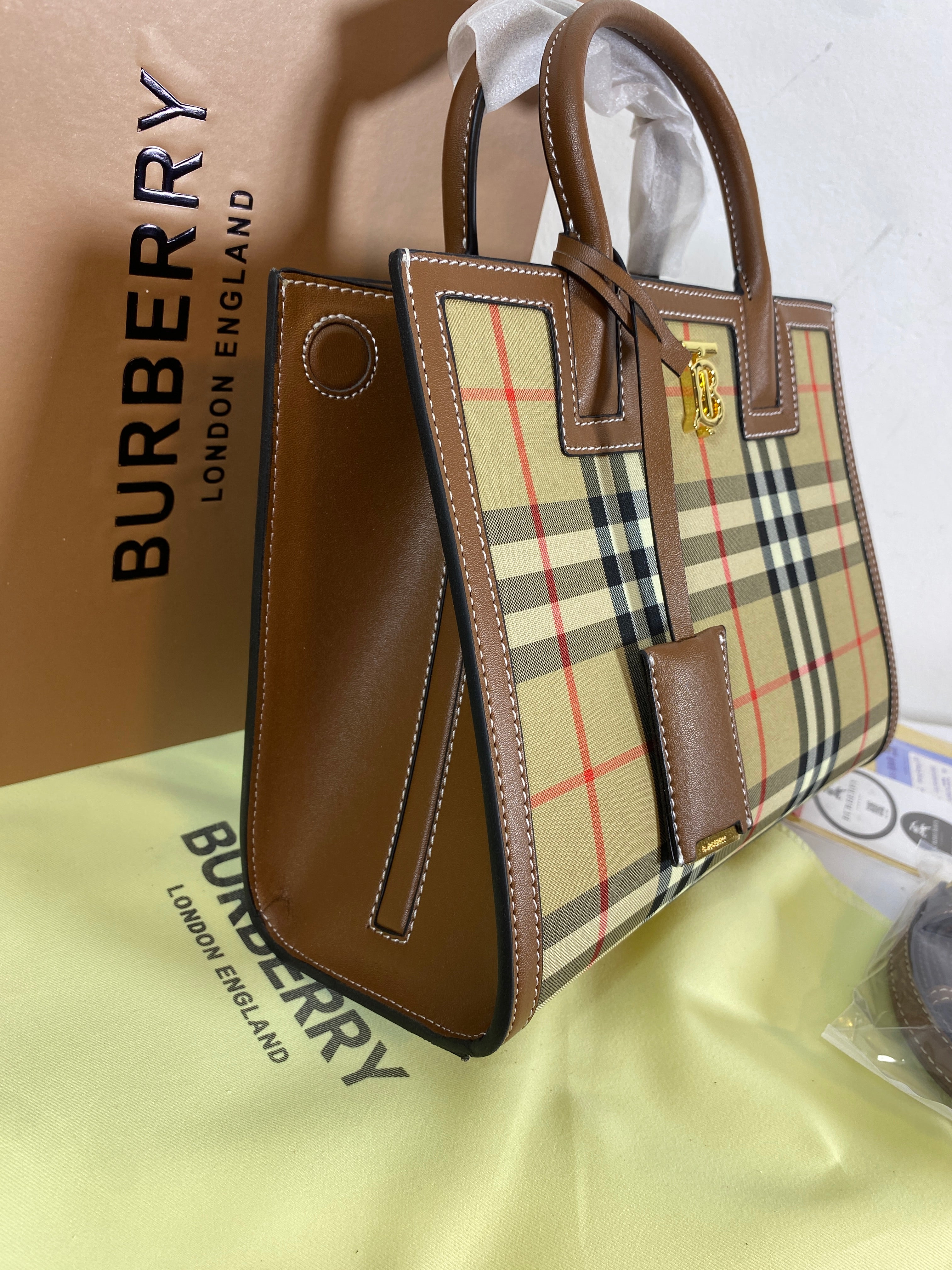 Burberry Check Tote Bag