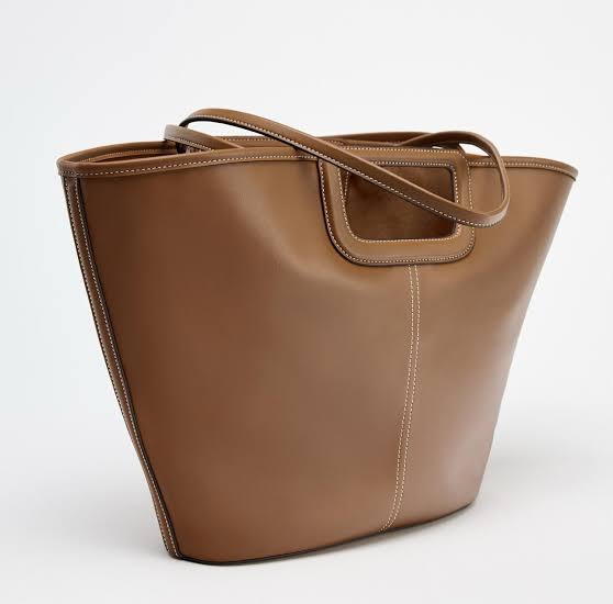 Zara Cutout Handle Tote Bag