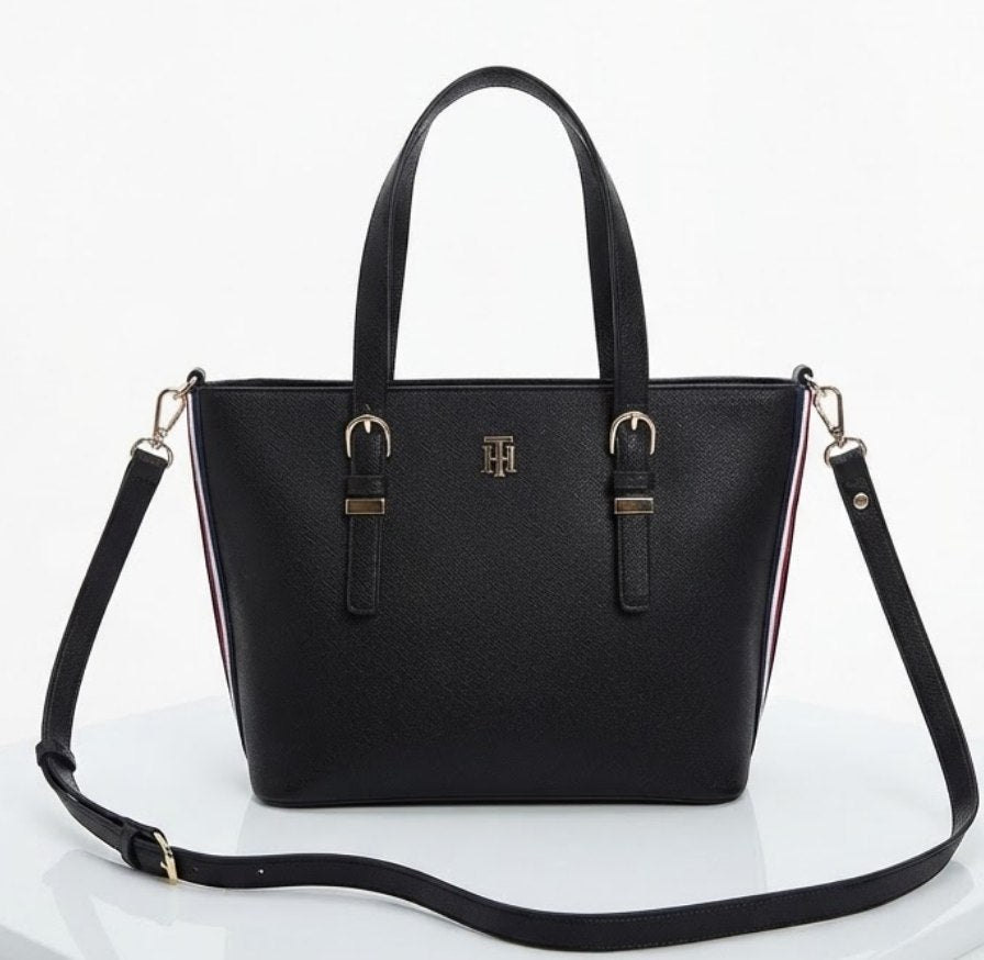 Tommy Hilfiger TH Monogram Buckle Small Tote Bag